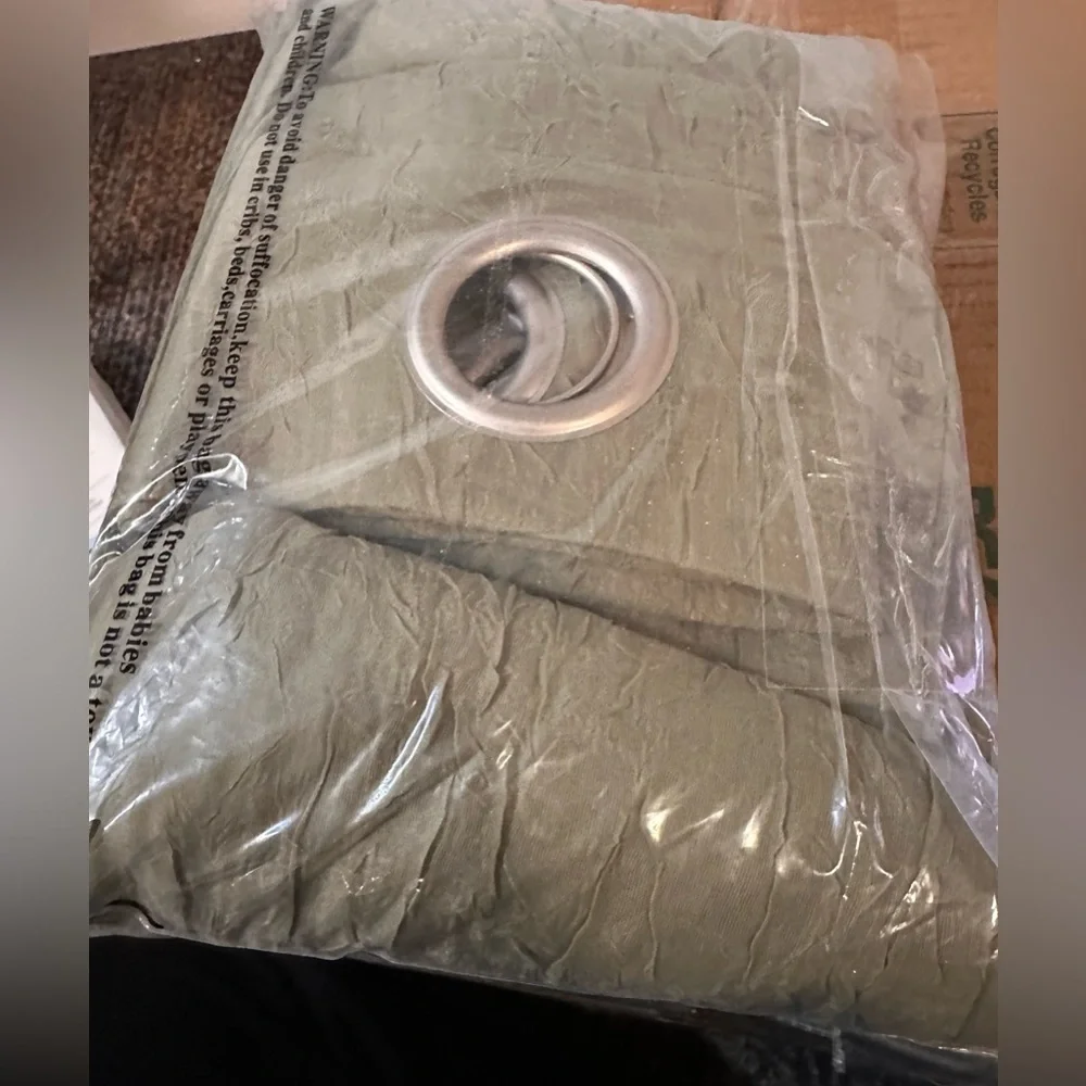 No. 918 Emily Voile Sheer Grommet 2 Curtain Panels 51x72 Sage - Picture 3 of 4